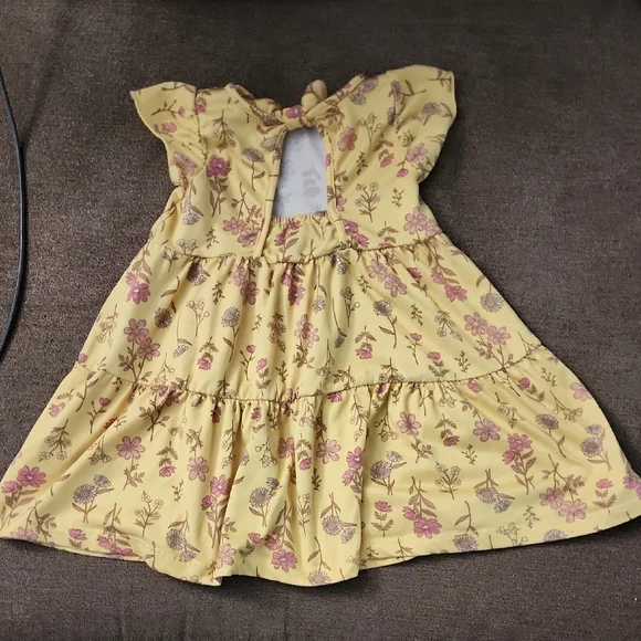 btween Yellow and Pink Floral Kids Dress - Picture 3 of 3